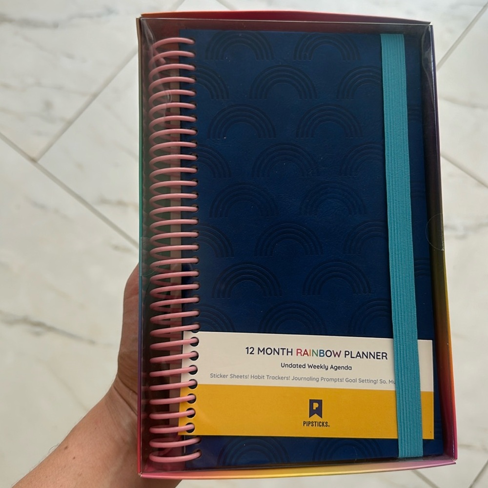 Pipsticks 12 Month Rainbow Planner 🌈 undated monthly planner ⚡️